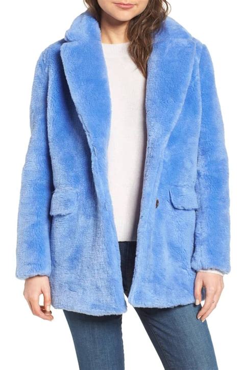 J.Crew Yuna Teddy Faux Fur Jacket | Faux fur jacket, Blue faux fur coat ...