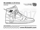 These Are FREE Printable sneaker coloring Pages Of The Air Jordan 1 Off  sketch template
