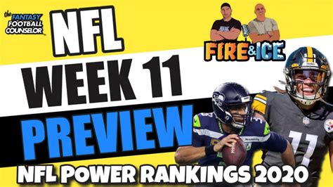 NFL Week 11 Predictions, Power Rankings and Preview 2020