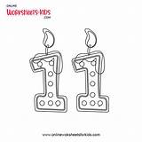 Number 11 Coloring sketch template