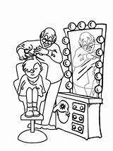 Hairdresser Is Cutting Hair Coloring Page  Funny Pages sketch template