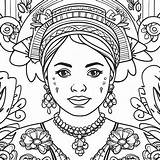 Mexican Girl In Traditional Dress Coloring Page 52702 42187 sketch template