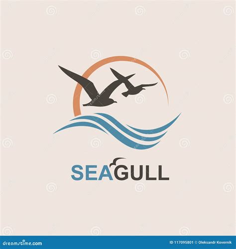 Seagull logo design stock vector. Illustration of moisture - 117095801