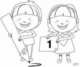 Dibujo de Niños Preparándose para La Escuela colorear  Dibujos sketch template