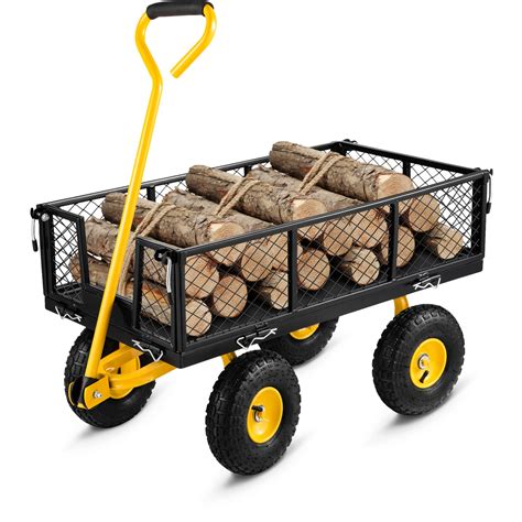 Buy VEVOR Steel Garden Cart, Heavy Duty 900 lbs Capacity, with Removable Mesh Sides to Convert ...