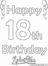 Happy 18th Birthday Coloring Page Pages sketch template