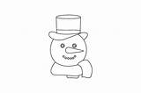 A Snowman Head Close Up  Coloring Page Kids SVG Cut By Creative sketch template