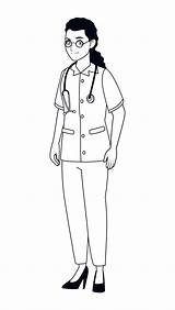 Lady Doctor Coloring Pages sketch template