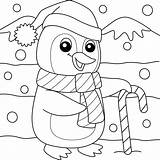 Christmas Santa Penguin Coloring Page For Kids 8822716 Vector Art At  sketch template