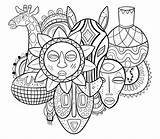 African Folk Art Coloring Pages sketch template