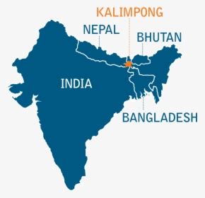 Kalimpong Map - India Size And Location, HD Png Download - kindpng