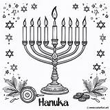 Hanukkah And menorah coloring Page Download Or Print For Free sketch template