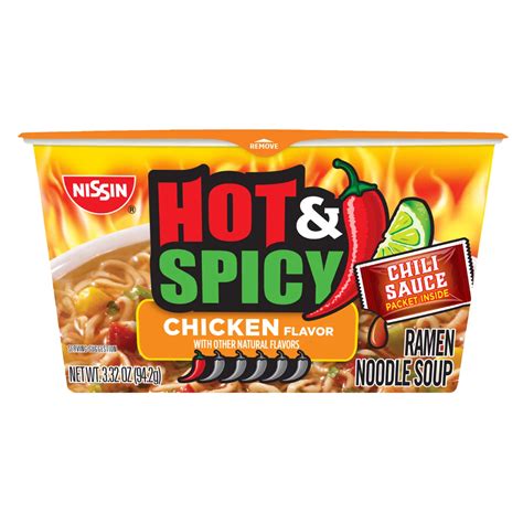 Nissin Hot & Spicy Chicken Flavor Ramen Noodle Soup - Shop Soups ...