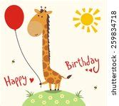 Giraffe Happy Birthday Greeting Free Stock Photo - Public Domain Pictures