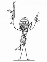 Terrorist Stickman Coloring Page  Free Printable Pages For sketch template