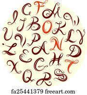 Free art print of Dino Alphabet Capital Ornamental Letter with Horn Vector Set | FreeArt ...