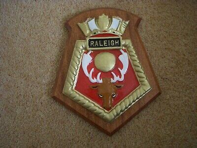 ROYAL NAVY HMS Raleigh ships crest £20.00 - PicClick UK