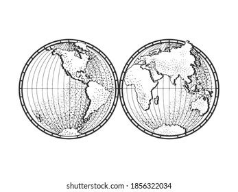 Medieval Old World Map Sketch Engraving Stock Vector (Royalty Free) 1856318602 | Shutterstock