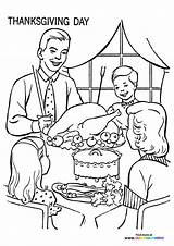 Thanksgiving Family dinner coloring Pages  Free And Easy Print For Kids sketch template