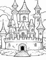 Castle Coloring Pages Detailed Printable sketch template