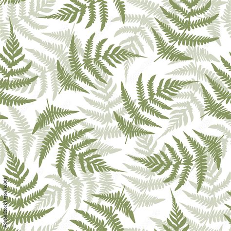 Fern Leaves Seamless Pattern Background. Vector illustration Seamless floral pattern. Nature ...