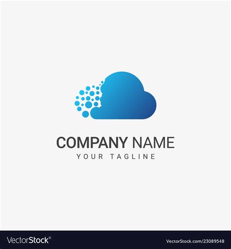 Blue cloud logo template Royalty Free Vector Image