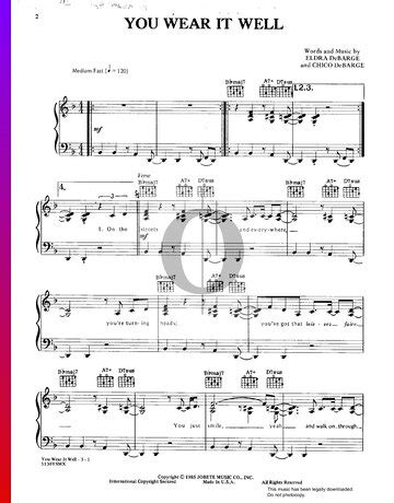 You Wear It Well (DeBarge) Piano Sheet Music - OKTAV