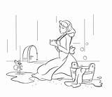 Cinderella In Rags Coloring Page sketch template