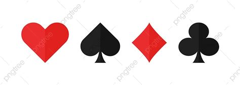 Playing Card Suits Clipart Hd PNG, Pocer Card Suits Set Flat Icon On ...