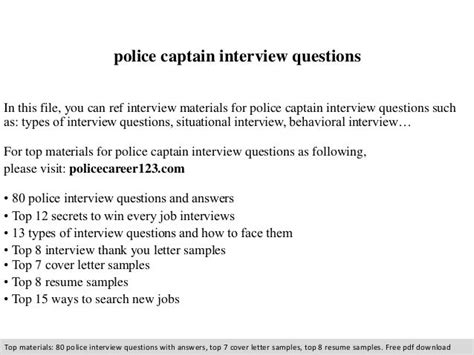 Police captain interview questions