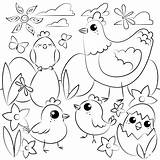 Easter Chickens coloring Page  ColouringPages sketch template