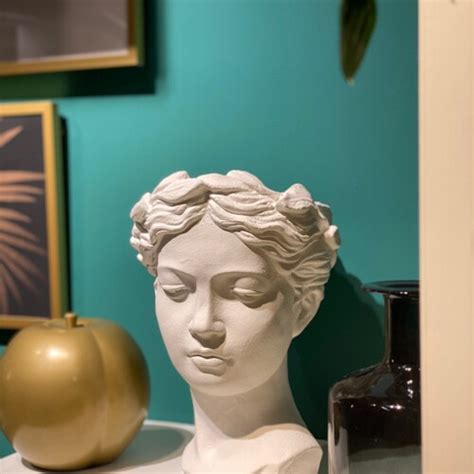 Goddess Grecian Head Face Bust Flower Vase/pot White - Etsy UK