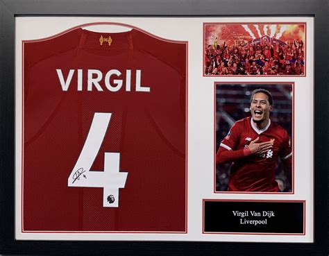 Virgil Van Dijk Signed Liverpool Shirt Framed