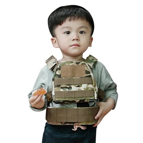 Kids Camouflage Tactical Bulletproof Vests Military Uniforms Combat ...