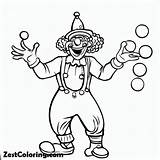 Clown Juggling With Five Ball Coloring Page  For Kids – Smart sketch template