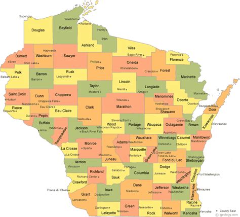 Wisconsin County Map