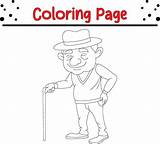 Old Man Coloring Page Sketch sketch template