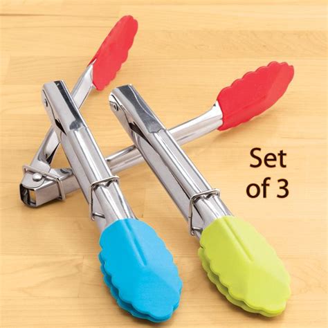 Silicone Tongs Set of 3 - Gadgets & Utensils - Kitchen - Walter Drake | Silicone tongs, Cool ...