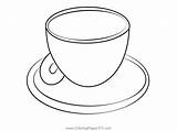 Empty Coffee Cup Coloring Page For Kids  Free Drinks Printable sketch template
