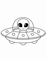 Alien Space Ship For Toddlers Coloring Page sketch template
