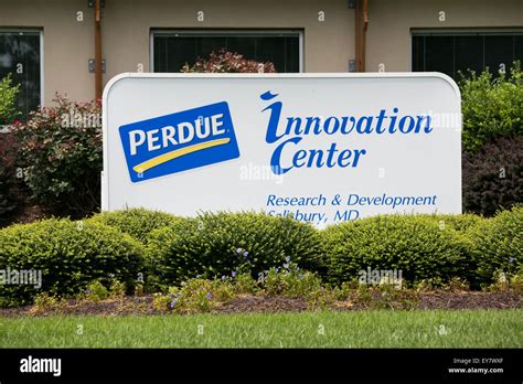 A logo sign outside of the Perdue Farms Innovation Center in Salisbury ...