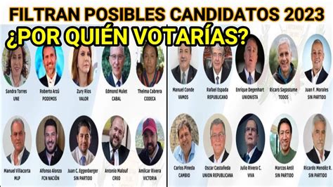 👉| FILTRAN POSIBLES CANDIDATOS APRESIDENTE DE GUATEMALA 2023 ¿POR QUIÉN ...