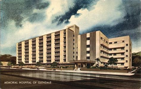 Memorial Hospital of Glendale California Postcard