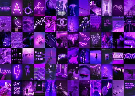 Neon Purple Aesthetic Photo Wall Collage Kit | lupon.gov.ph