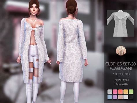 busra-tr's Clothes SET-20 (CARDIGAN) BD87 | Outfit sets, Sims 4 dresses ...