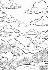 Cloud Coloring Pages – Color My sketch template