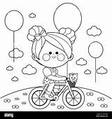 Girl Bike Riding Coloring Pages sketch template
