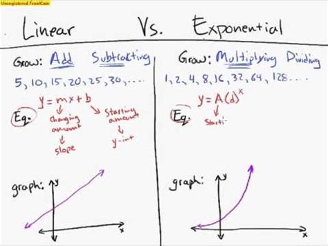 Linear Vs Exponential Worksheet