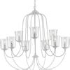 Progress Lighting Bowman 9-Light White Coastal Led Dry rated Chandelier in the Chandeliers ...