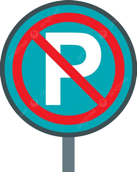 No Parking Sign Iconflat Style Car Label Pictogram Vector, Car, Label, Pictogram PNG and Vector ...